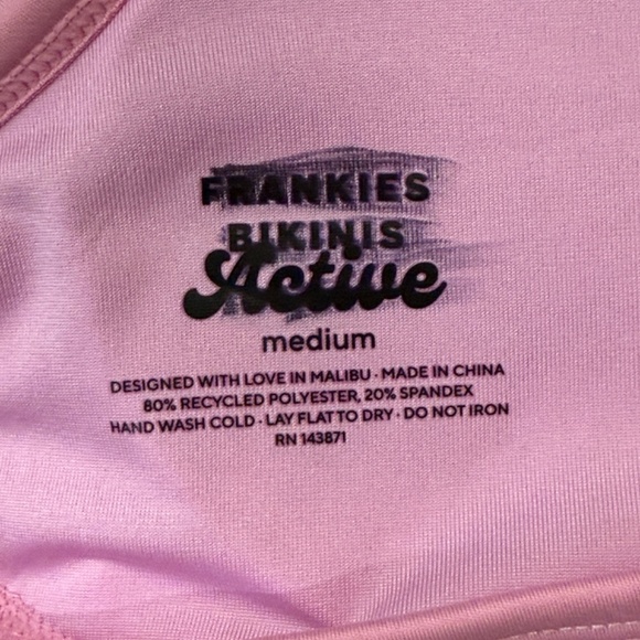 New! Frankies Bikinis Active Lively Halter Sports Bra pink 31039 - Picture 12 of 13